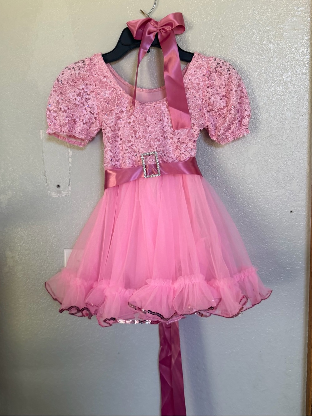 Pink Princess Tulle Dress with Satin Bow